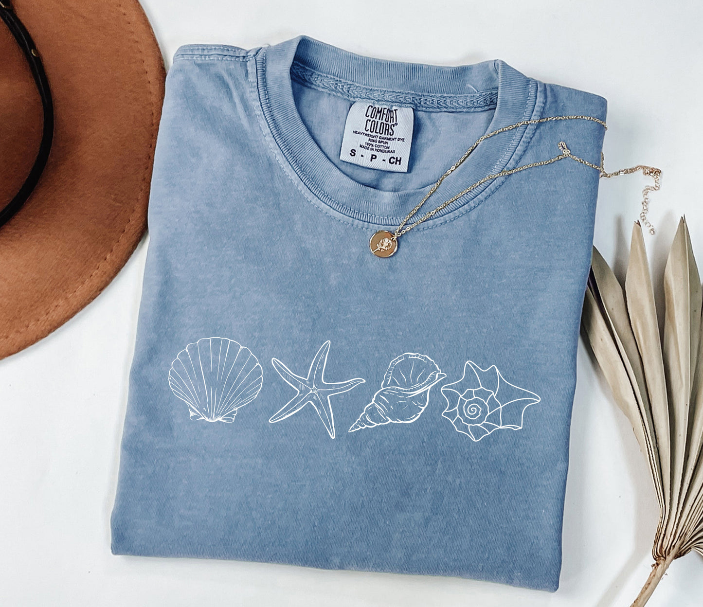 Seashell Starfish Beach Summer Vacation Nature Camping Hiking Comfort Colors T Shirt