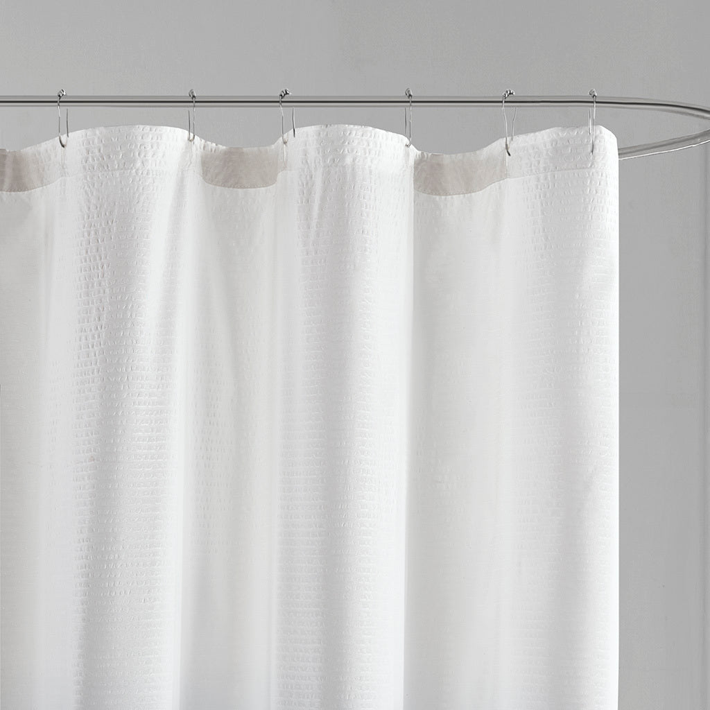 Ombre Printed Seersucker Shower Curtain with Embossed Design - 72 x 72