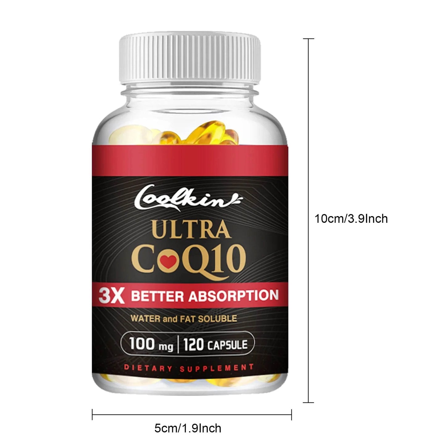 Ultra CoQ10 - Provides Energy, Supports Heart and Cardiovascular Health, Antioxidant - 120 Capsules