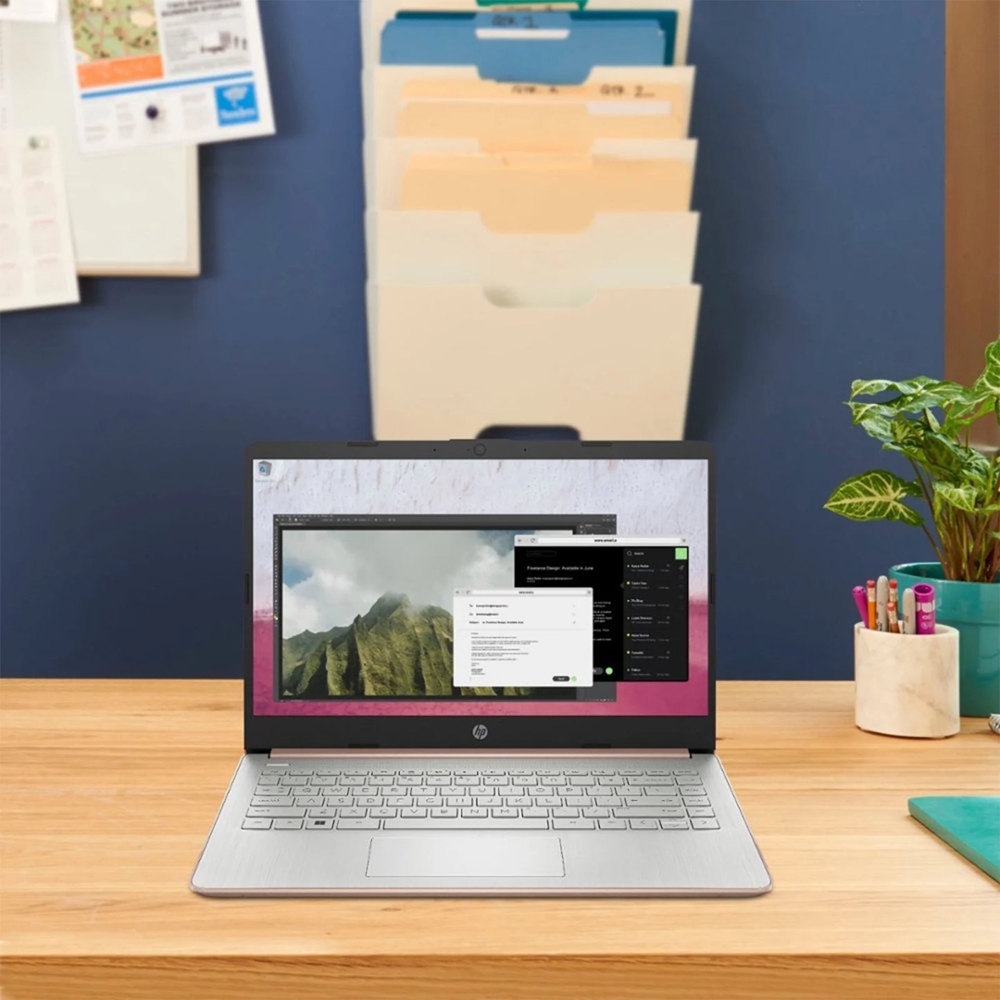 Rose Gold HP 14" Business Laptop, Intel Celeron