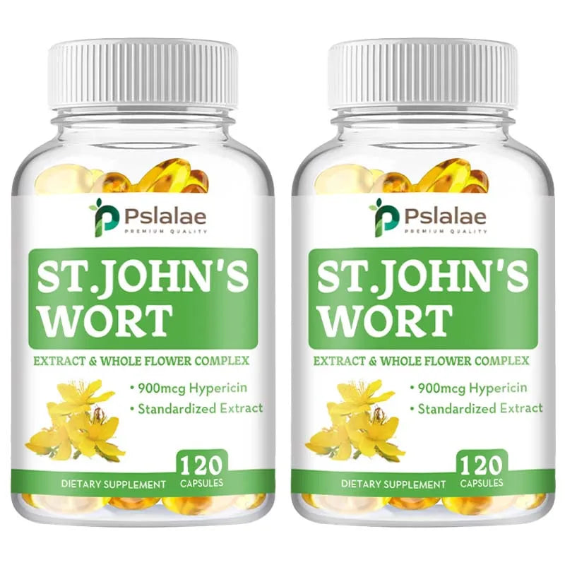 St. John's Wort Health Food Supplement Capsules Focus Anxiety Sleep Quality 120 Capsules