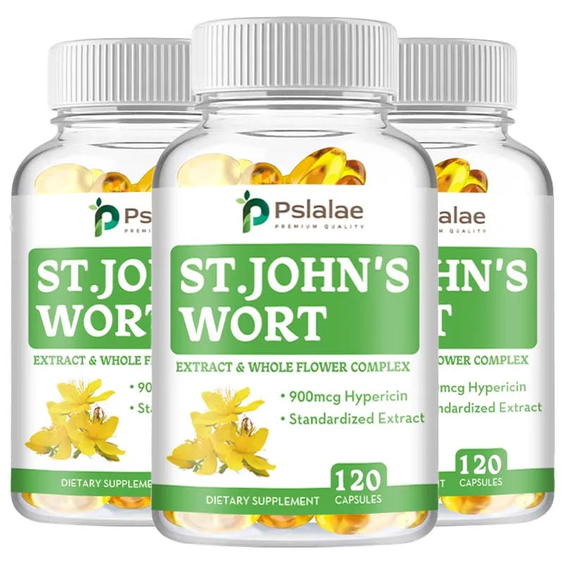 St. John's Wort Health Food Supplement Capsules Focus Anxiety Sleep Quality 120 Capsules