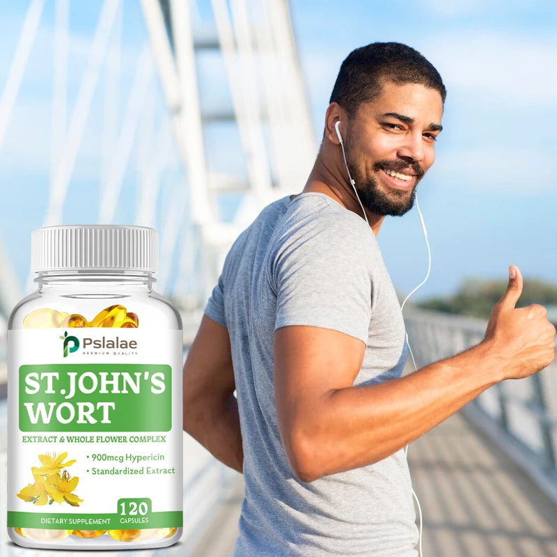 St. John's Wort Health Food Supplement Capsules Focus Anxiety Sleep Quality 120 Capsules