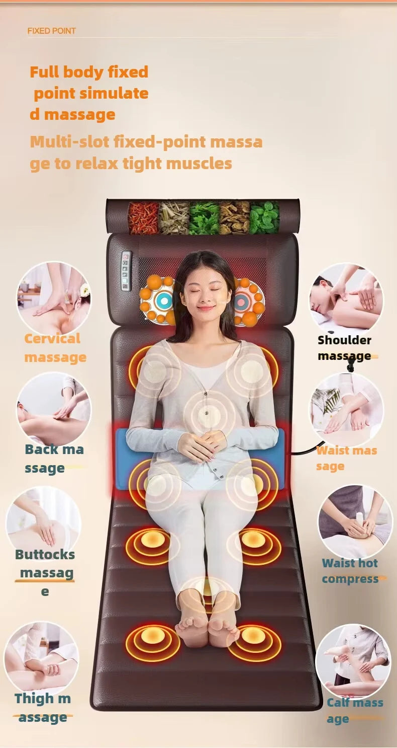 Electric Full Body Massage Cushion With Heating Hand Control Shoulder Neck Waist Airbag Back Kneading vibration Massage Tool