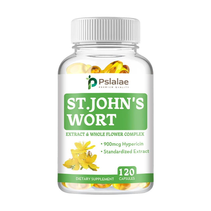 St. John's Wort Health Food Supplement Capsules Focus Anxiety Sleep Quality 120 Capsules