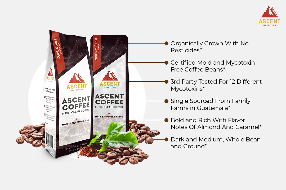 Ascent Organic Mycotoxin Tested Coffee, 12 oz Bag