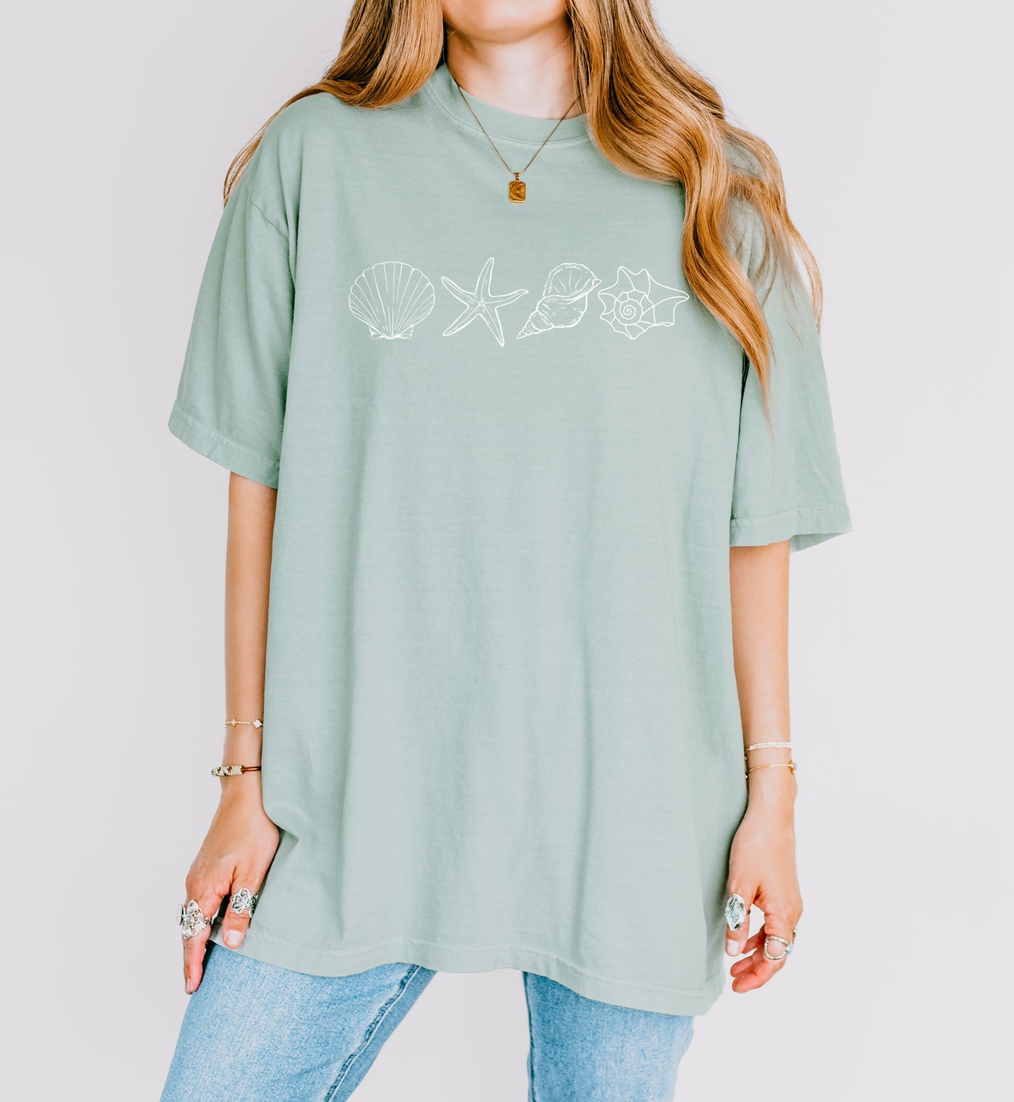 Seashell Starfish Beach Summer Vacation Nature Camping Hiking Comfort Colors T Shirt