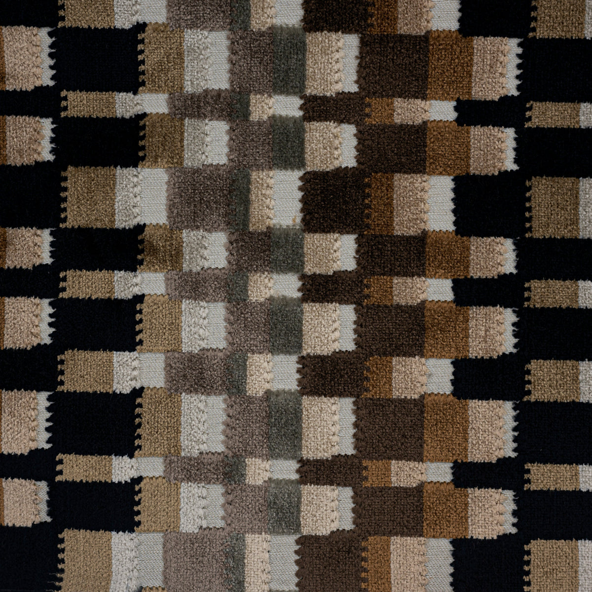 CUADRO - MULTICOLOR GEOMETRIC CUT VELVET UPHOLSTERY FABRIC BY THE YARD