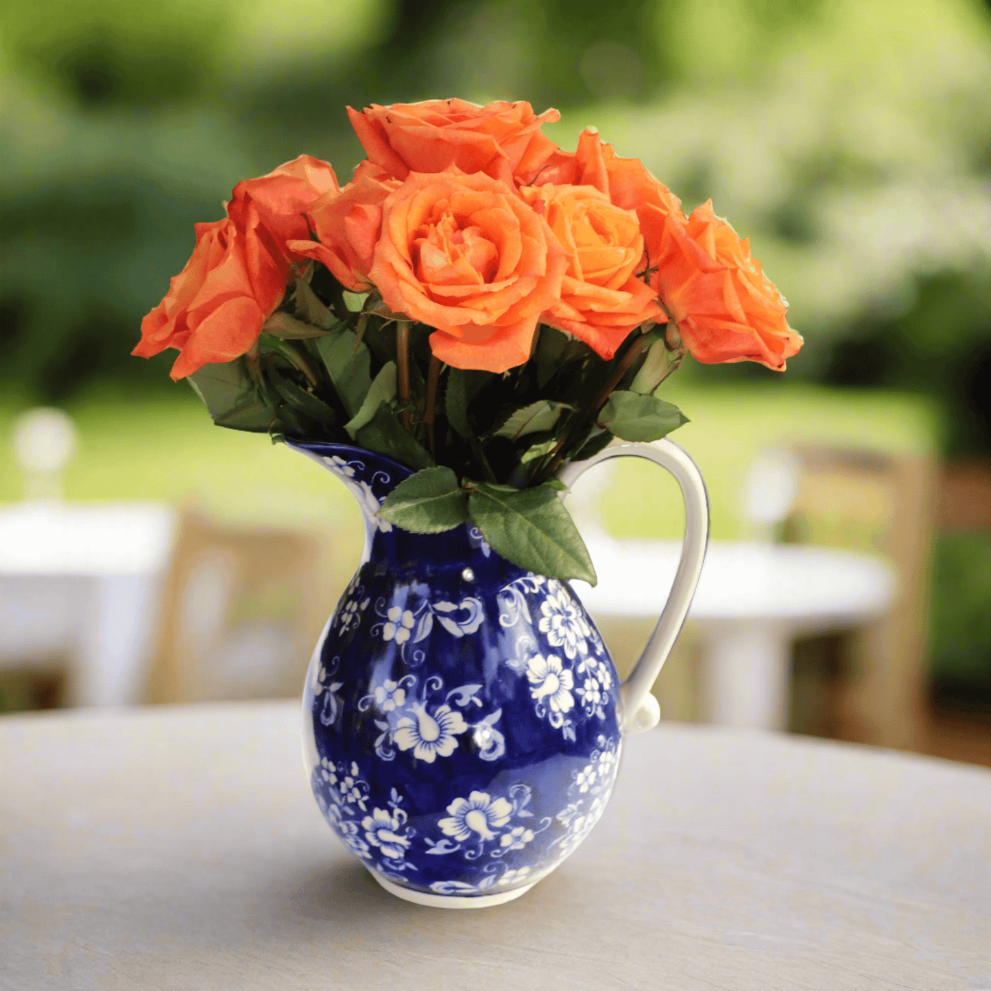 Blue Garden Pitcher