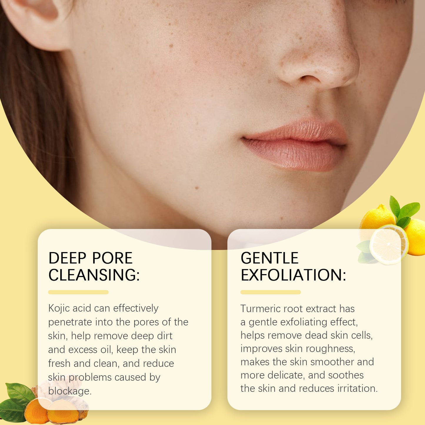 Turmeric Acid Cleansing Pad Gently Cleans Facial Pores Moisturizes Refreshing