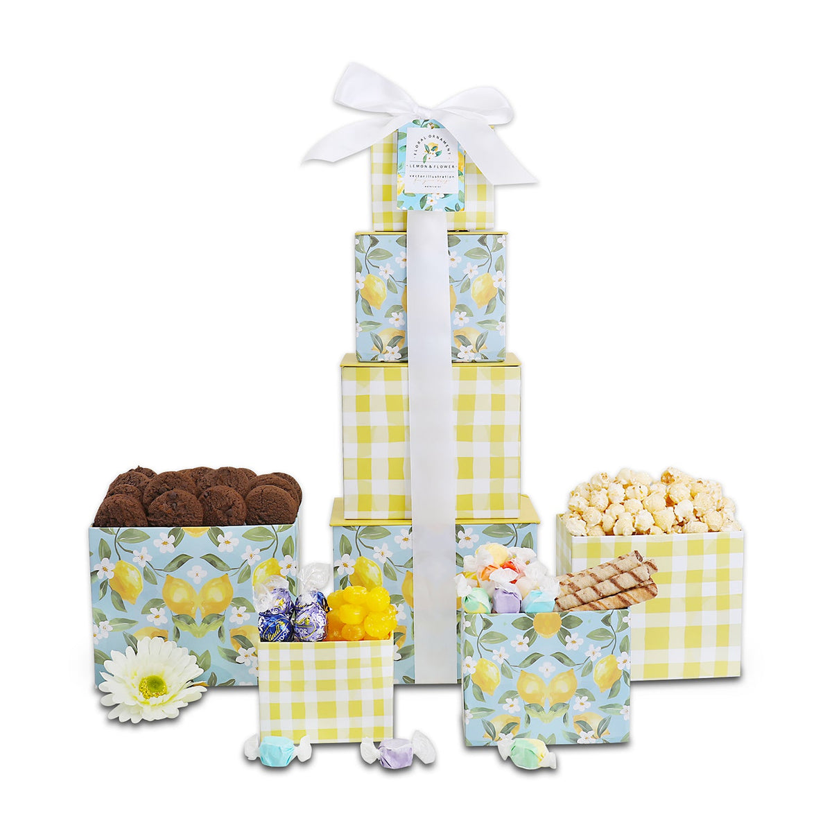 Sweet Sunshine Floral Gift Tower