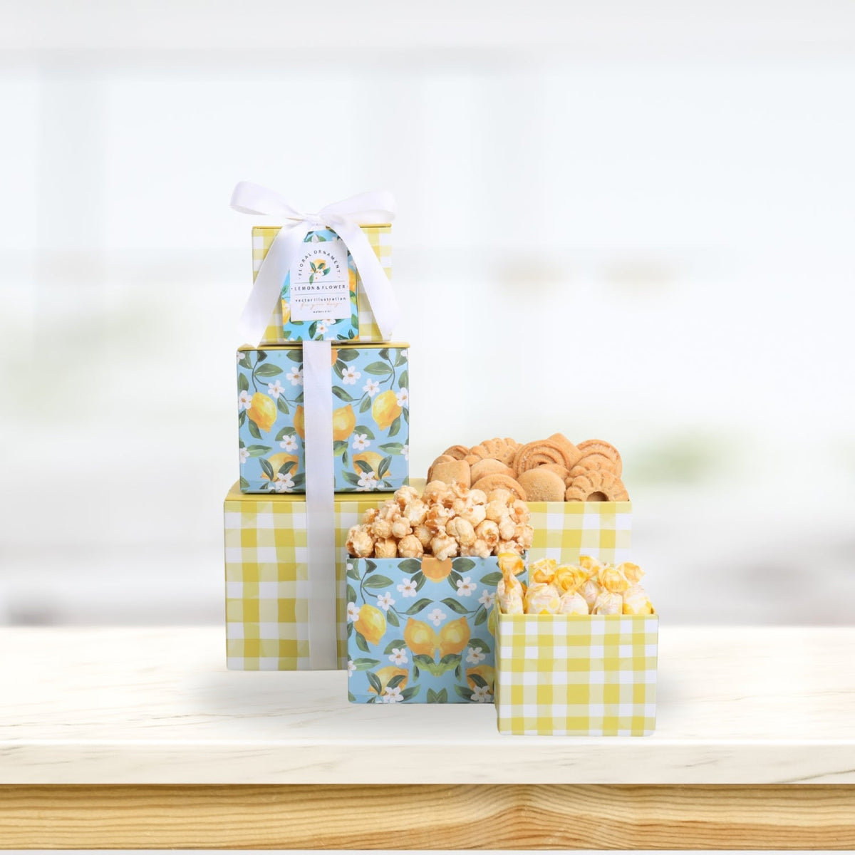 Lemon Twist Gift Tower