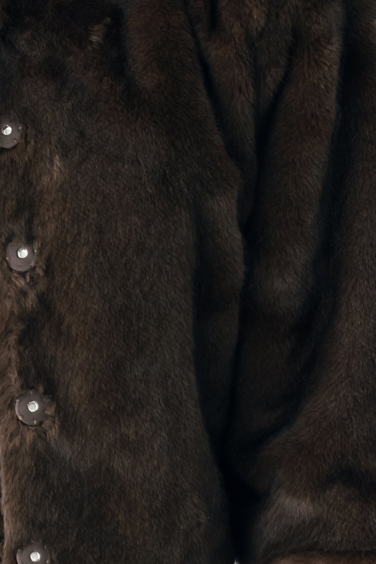 COCOON CHARM BROWN FAUX FUR CROPPED JACKET