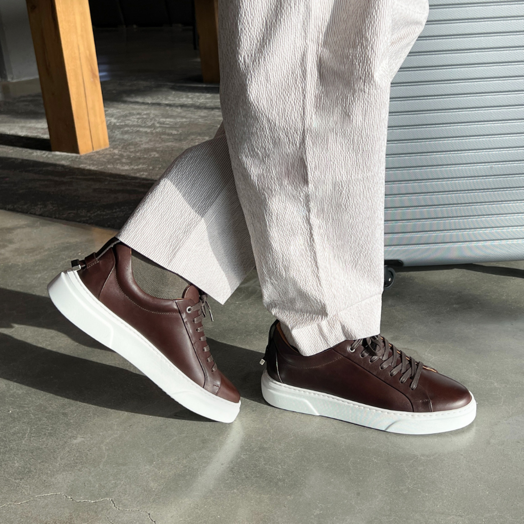 Men's Figaro - Espresso Leather Sneakers