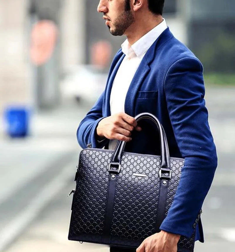High Quality Leather Fashion Business Briefcase Unisex