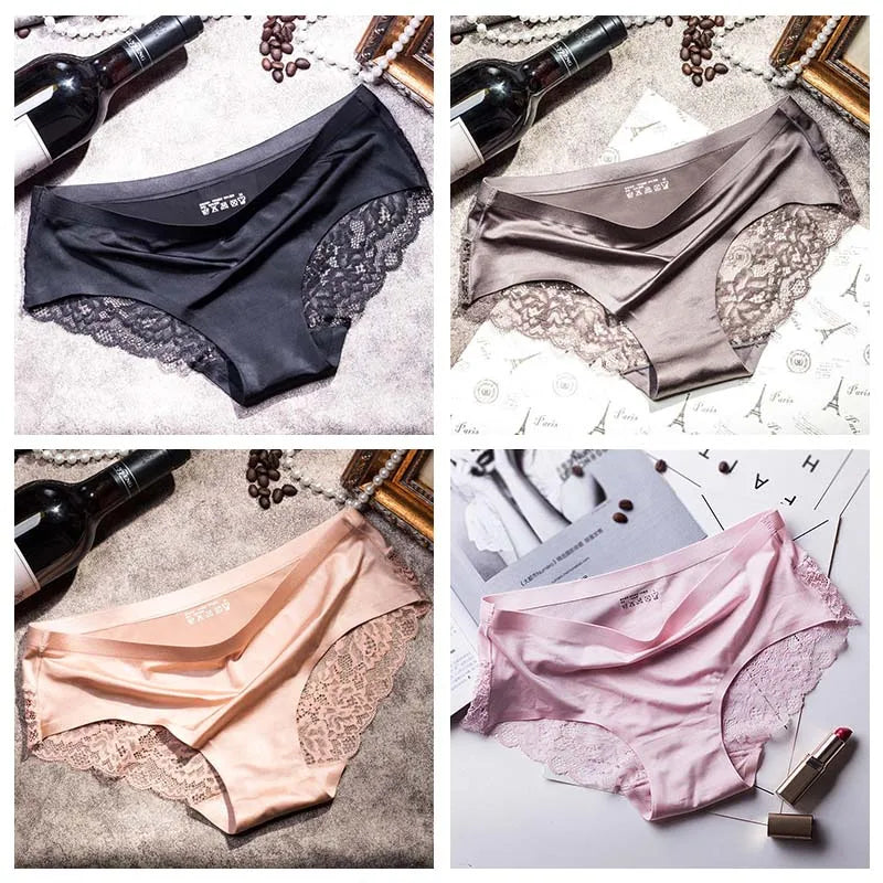 4pcs Lace Panties Women Seamless Underwear Plus Size