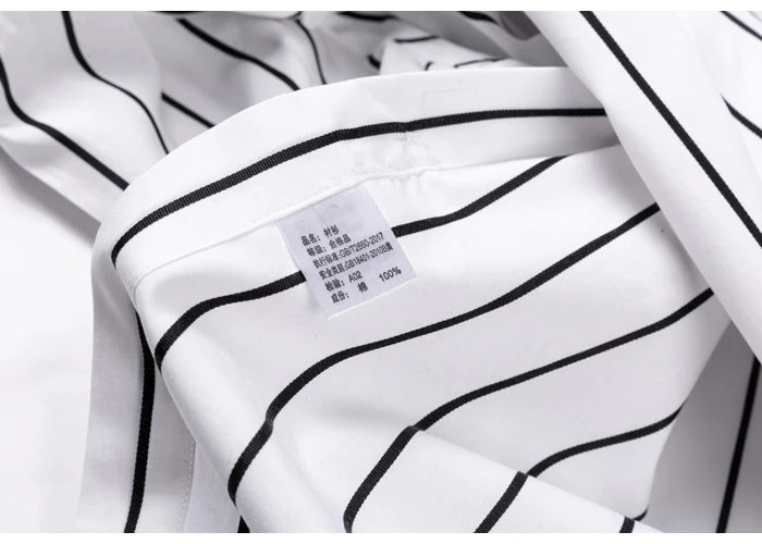 England Style Soft 100% Cotton Fashion Shirts Single Patch Pocket Long Sleeve Standard-fit Button-down Man Casual Striped Shirt