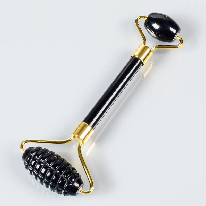 Acupuncture Massager Sawtooth Jade Roller Face Care Massage Tool Natural Rose Quartz Stone Gua Sha Health Neck Relax