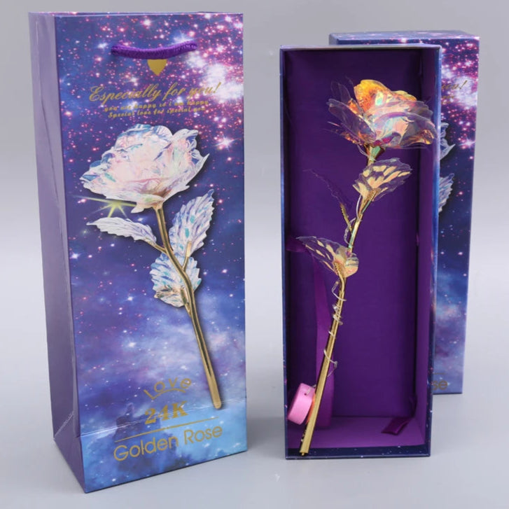 24K Plated Gold Rose Artificial Flower