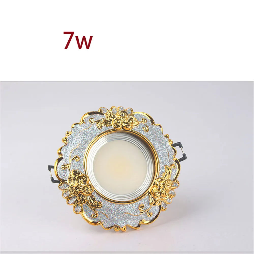 European Luxury Resin Gold Garland Ceiling Lamp 7.5 Cm Hole