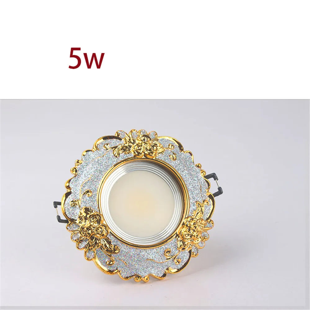 European Luxury Resin Gold Garland Ceiling Lamp 7.5 Cm Hole