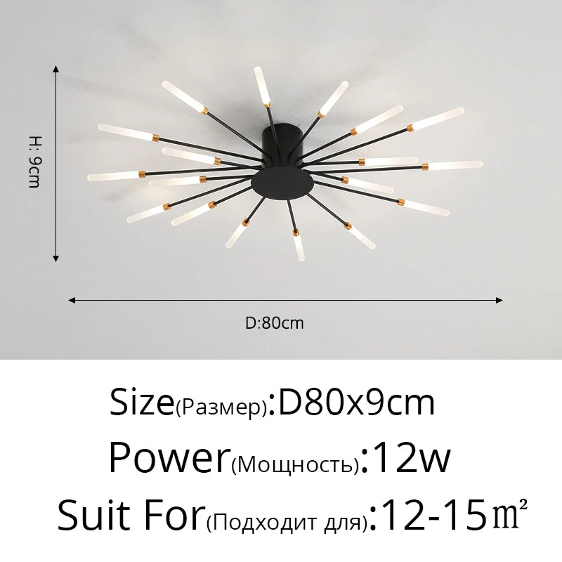 Modern Acrylic Ceiling LED Indoor Lighting For Bedroom Living Room or Kids Room Frame 175-260V