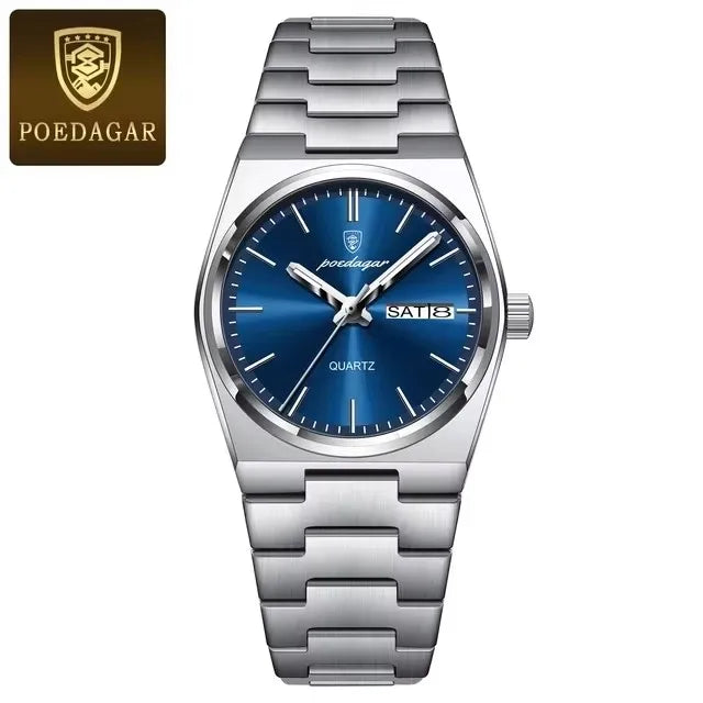 Luxury Watch for Woman Elegant Quartz Waterproof Luminous Date Week Stainless Steel