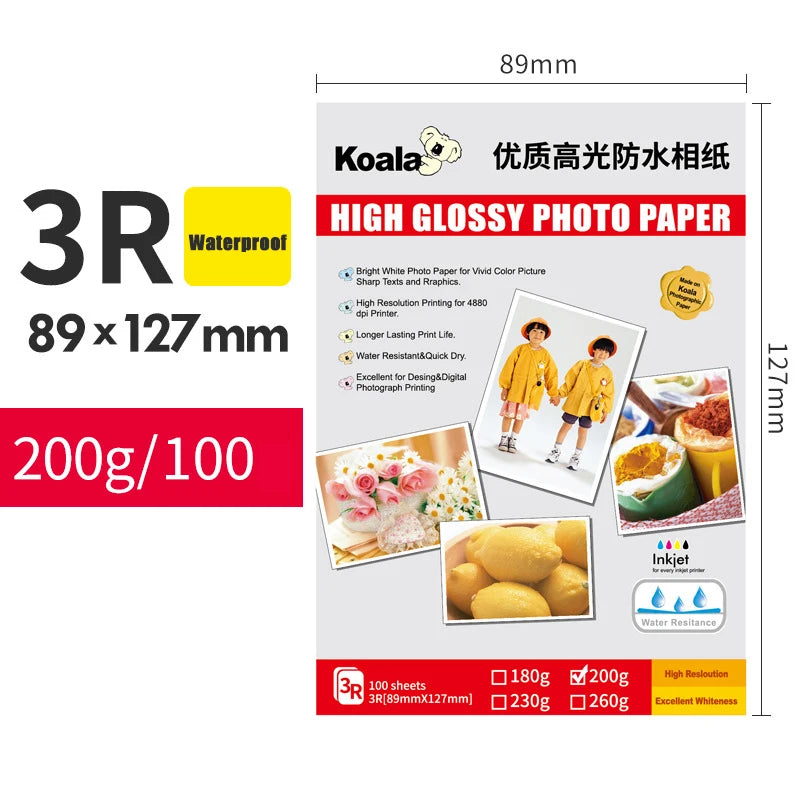 100pcs 5 Inch 6 Inch 7 Inch Quality Photo Paper Studio and Glossy Photo Paper 20pcs A4 Suitable For Album Photos