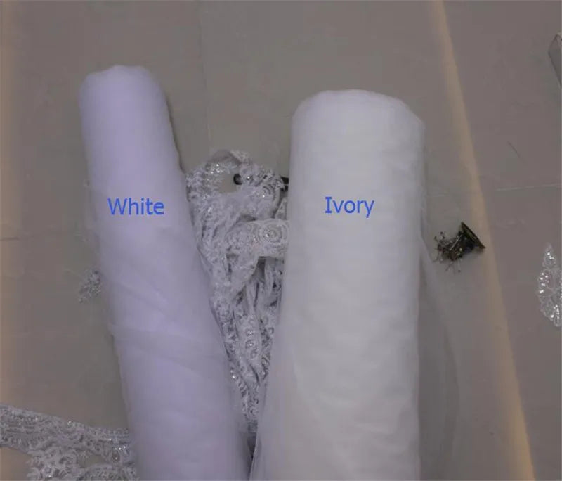 Luxury Cathedral Bridal Veils Sequins 3M 4M 5M Appliques Lace Edge