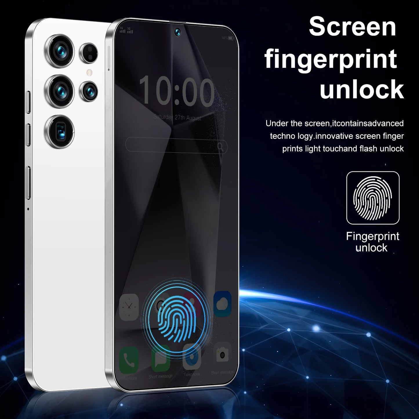 2025 New Original S26 Ultra Smartphones 16GB+1TB 5G Dual SIM Mobile Phone with HD Face Unlock Android 14 Deca Core CPU Spanish
