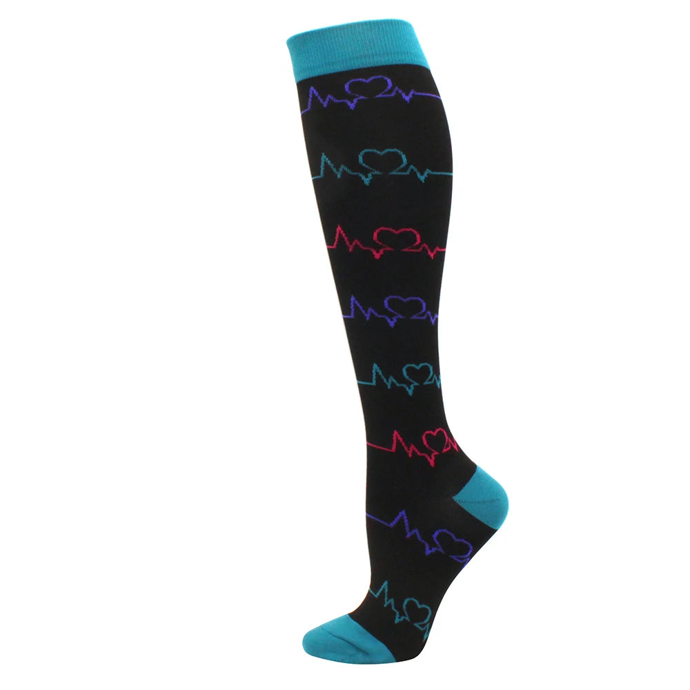 Running Compression Stockings Pressure Nursing Socks For Edema, Diabetes, Varicose Veins, Blood Circulation Sports Socks