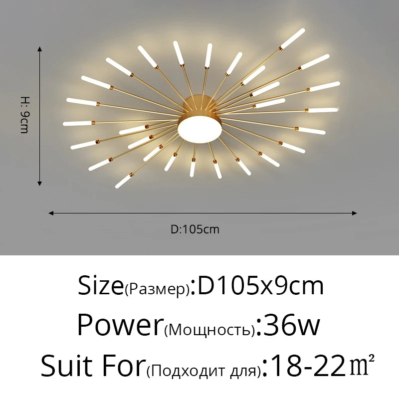 Modern Acrylic Ceiling LED Indoor Lighting For Bedroom Living Room or Kids Room Frame 175-260V
