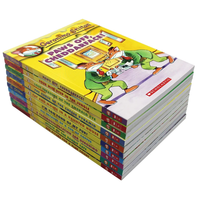 10 Books Geronimo Stilton 1-10 Mouse Reporter English Color Picture Adventure Novel Manga Comic Story