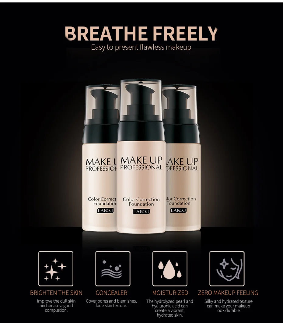 Makeup Base Face Liquid Foundation BB Cream Concealer Moisturizer Oil-control Whitening Waterproof 40g