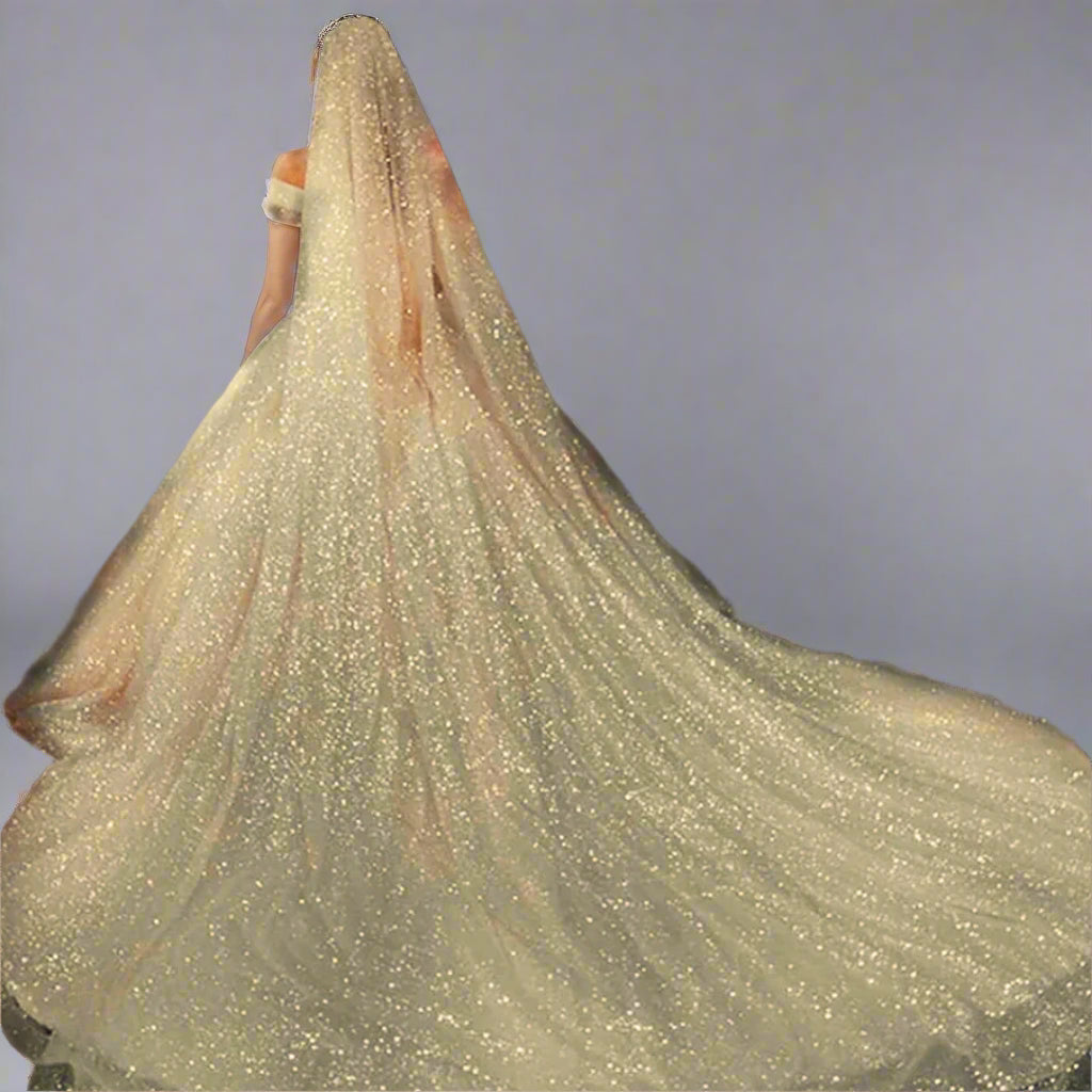 Luxury Cathedral Sparking Glitter Wedding Bridal Veil Long 3M/5M