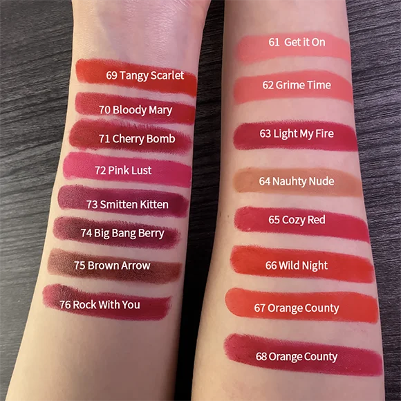 CHARMACY Waterproof Velvet Lipstick 16 Colors Long-Lasting Matte Water-Resistant