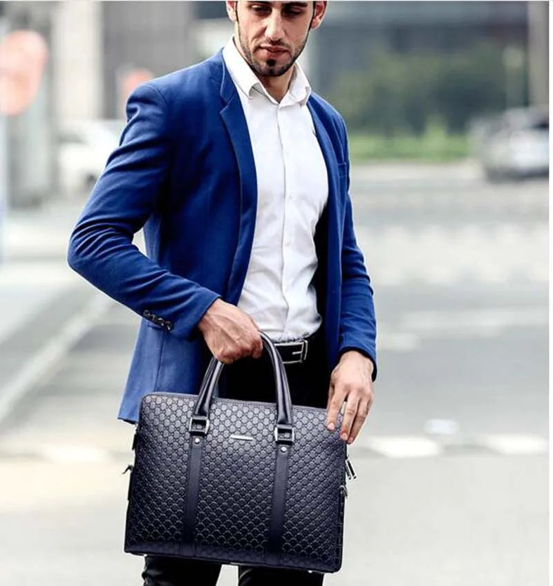 High Quality Leather Fashion Business Briefcase Unisex