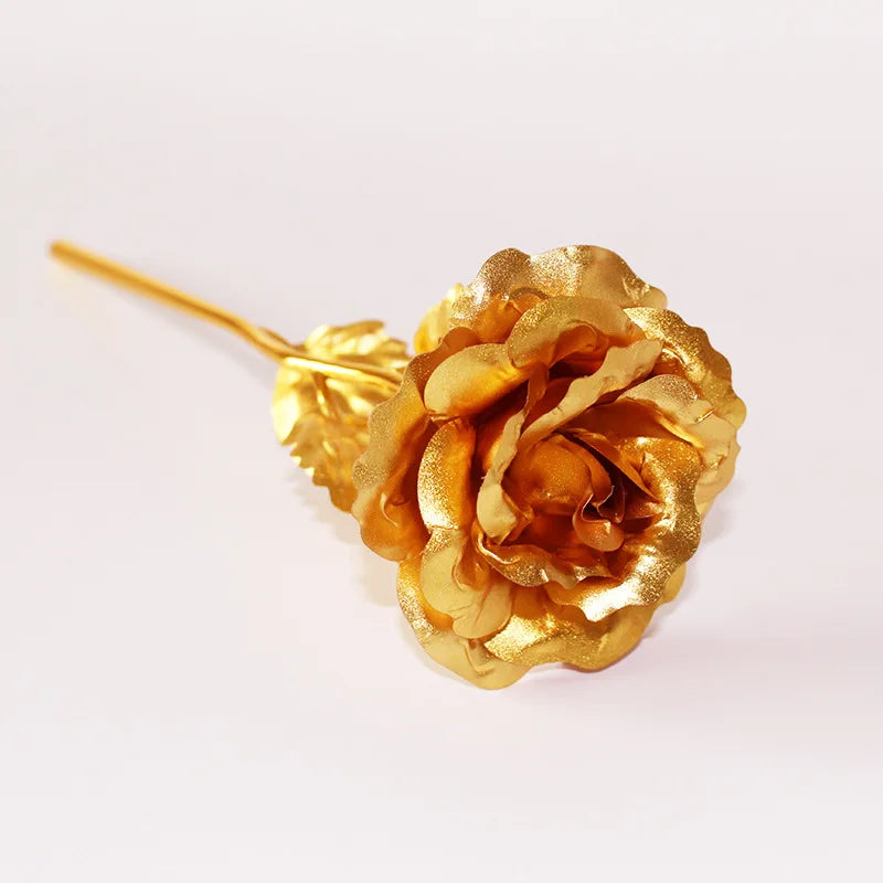 24K Plated Gold Rose Artificial Flower
