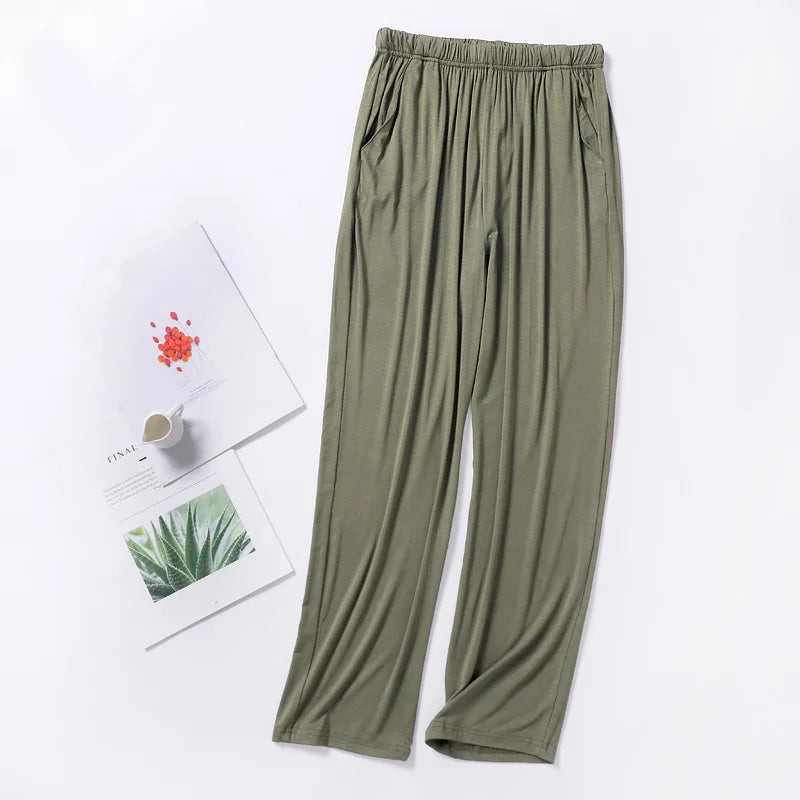 Summer Men Soft Sleeping Pajama Pants Spring Autumn 4XL