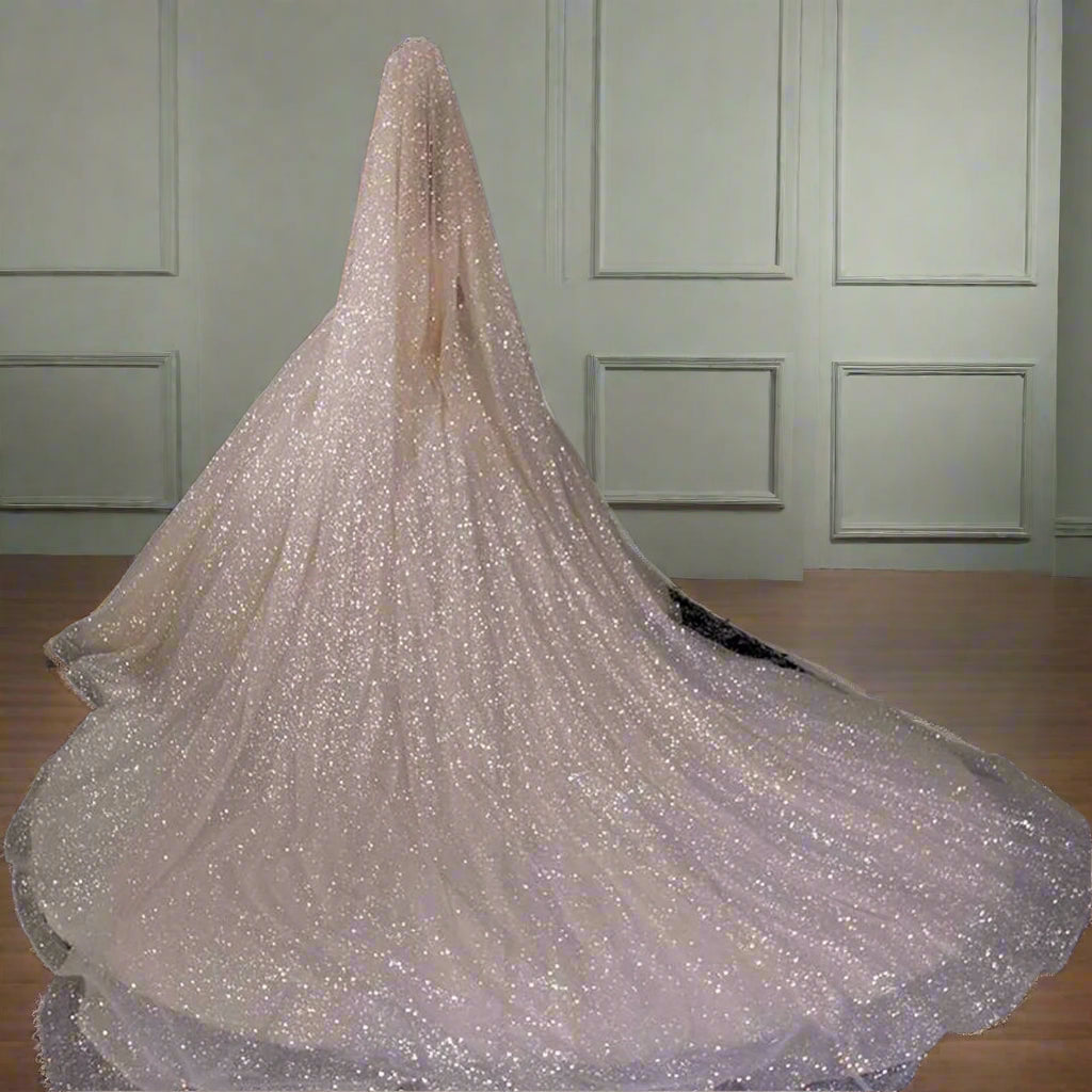 Luxury Cathedral Sparking Glitter Wedding Bridal Veil Long 3M/5M