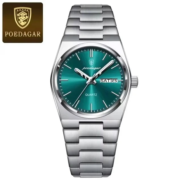 Luxury Watch for Woman Elegant Quartz Waterproof Luminous Date Week Stainless Steel