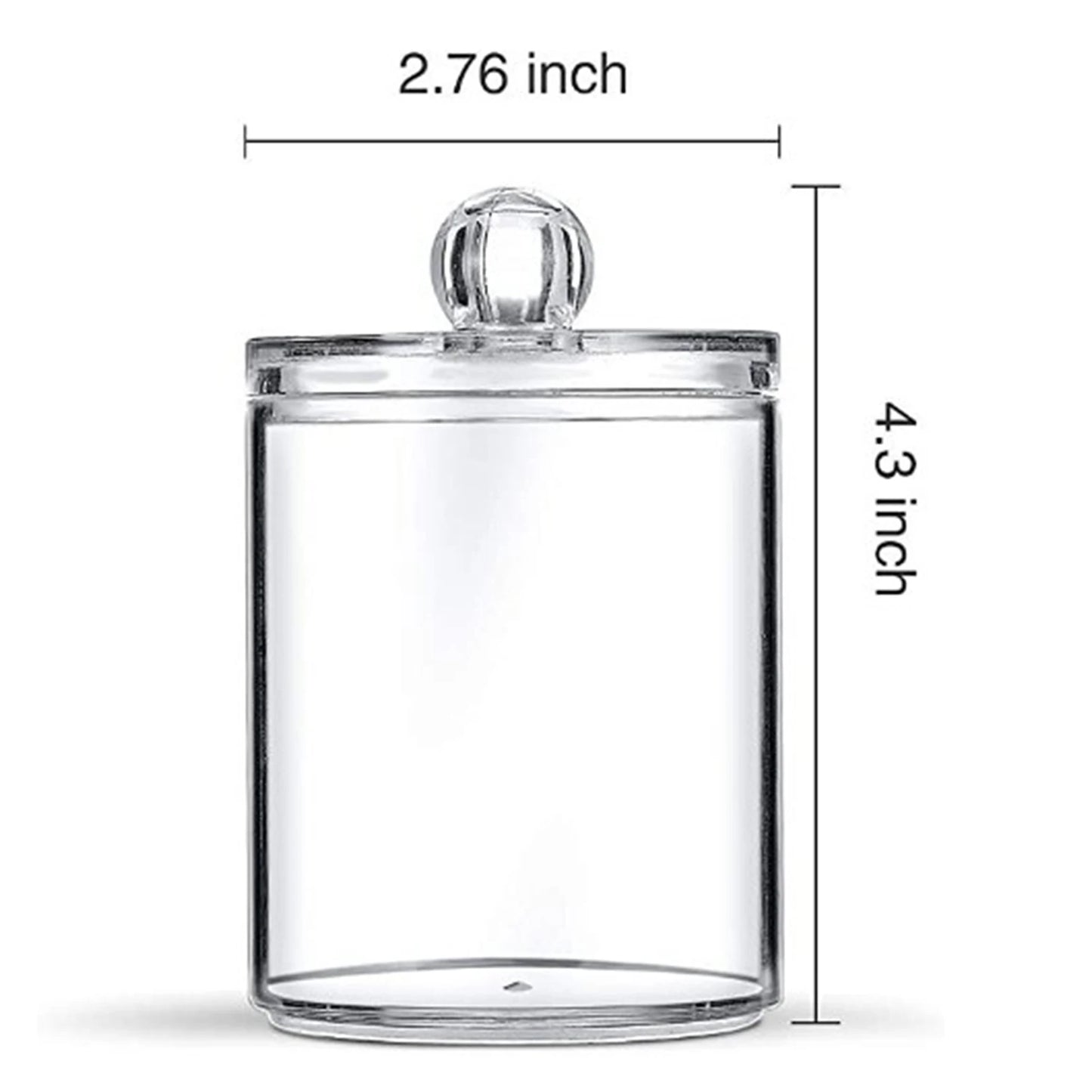 Acrylic Storage Organizer Jar Round Box Makeup Cotton Swab