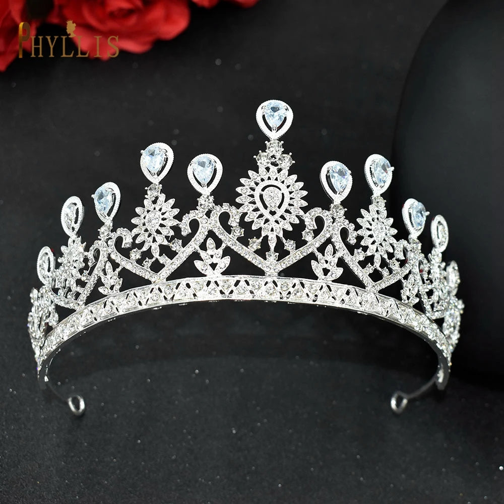 Zircon Wedding Crown Luxury Zircon Diadem Rhinestone Headpiece Bridal Hair Jewelry