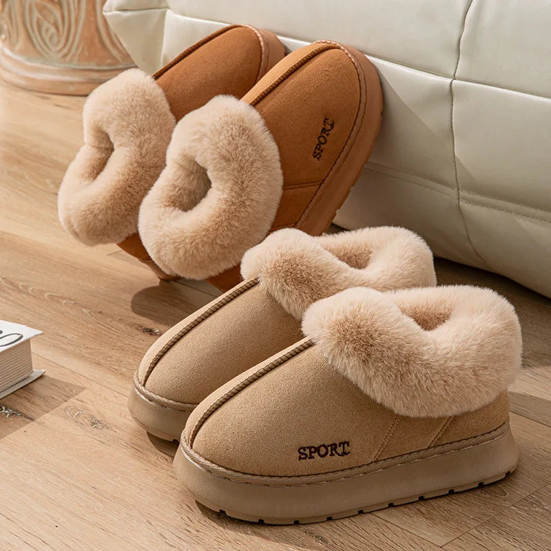 Autumn/Winter Unisex Couple Snow Boots Suede Heel High Platform Thick Sole Shoes Indoor Outdoorme