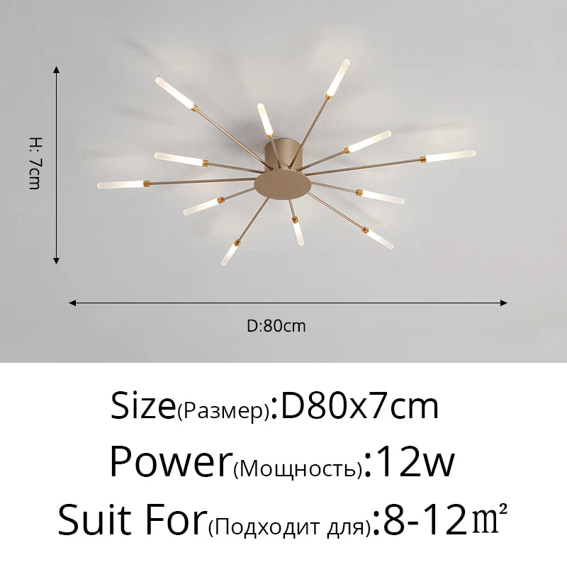 Modern Acrylic Ceiling LED Indoor Lighting For Bedroom Living Room or Kids Room Frame 175-260V