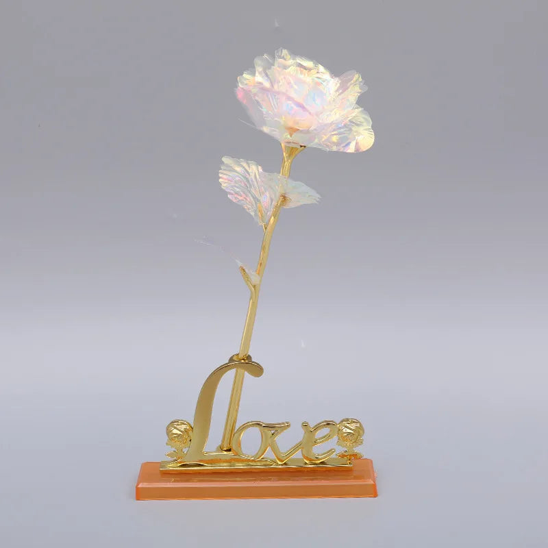24K Plated Gold Rose Artificial Flower