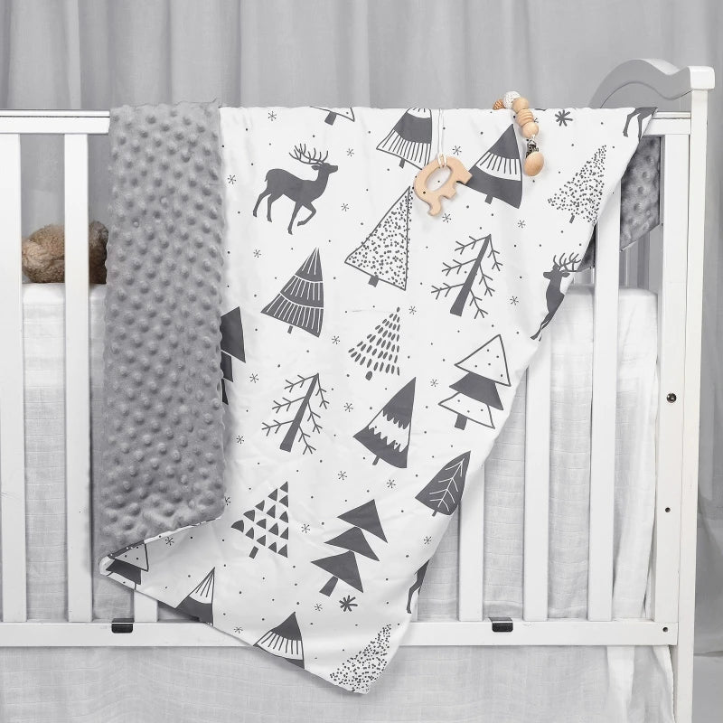 Newborn Baby Blanket Warm Swaddling Wrap Winter Autumn Toddler Dotted Quilt