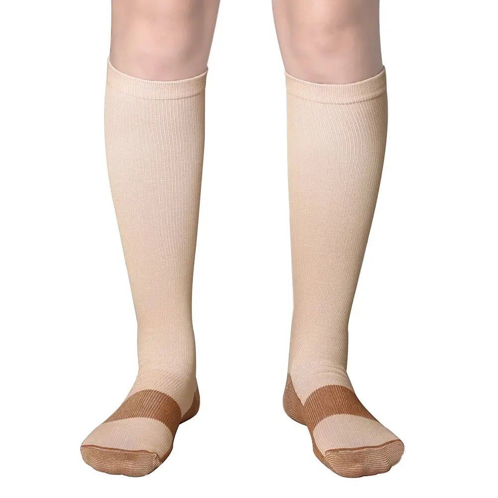 3 Pair Copper Compression Socks Women Men Anti Fatigue Pain Relief Unisex Knee High 15-20