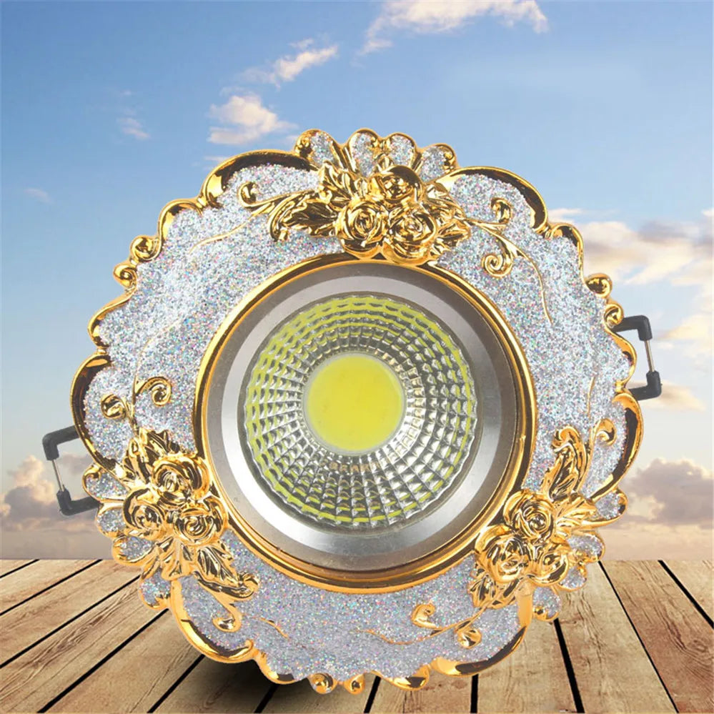 European Luxury Resin Gold Garland Ceiling Lamp 7.5 Cm Hole