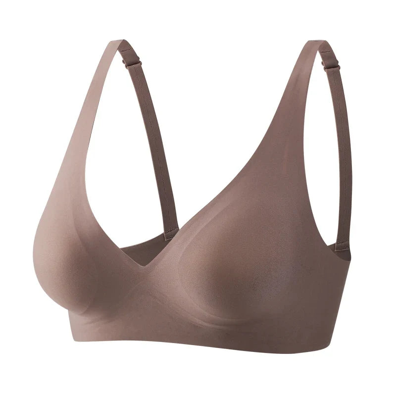 FINETOO Soft Wireless Bra Women Deep V Bras Sexy Bralette Padded Bra S-XL Female Seamless Underwear Comfortable Ladies Lingerie